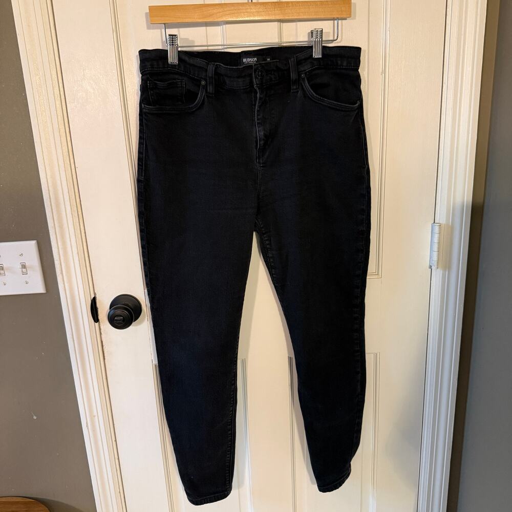 Hudson Nico Super Skinny Jeans Women’s Black Stretch Denim High Rise Size 32